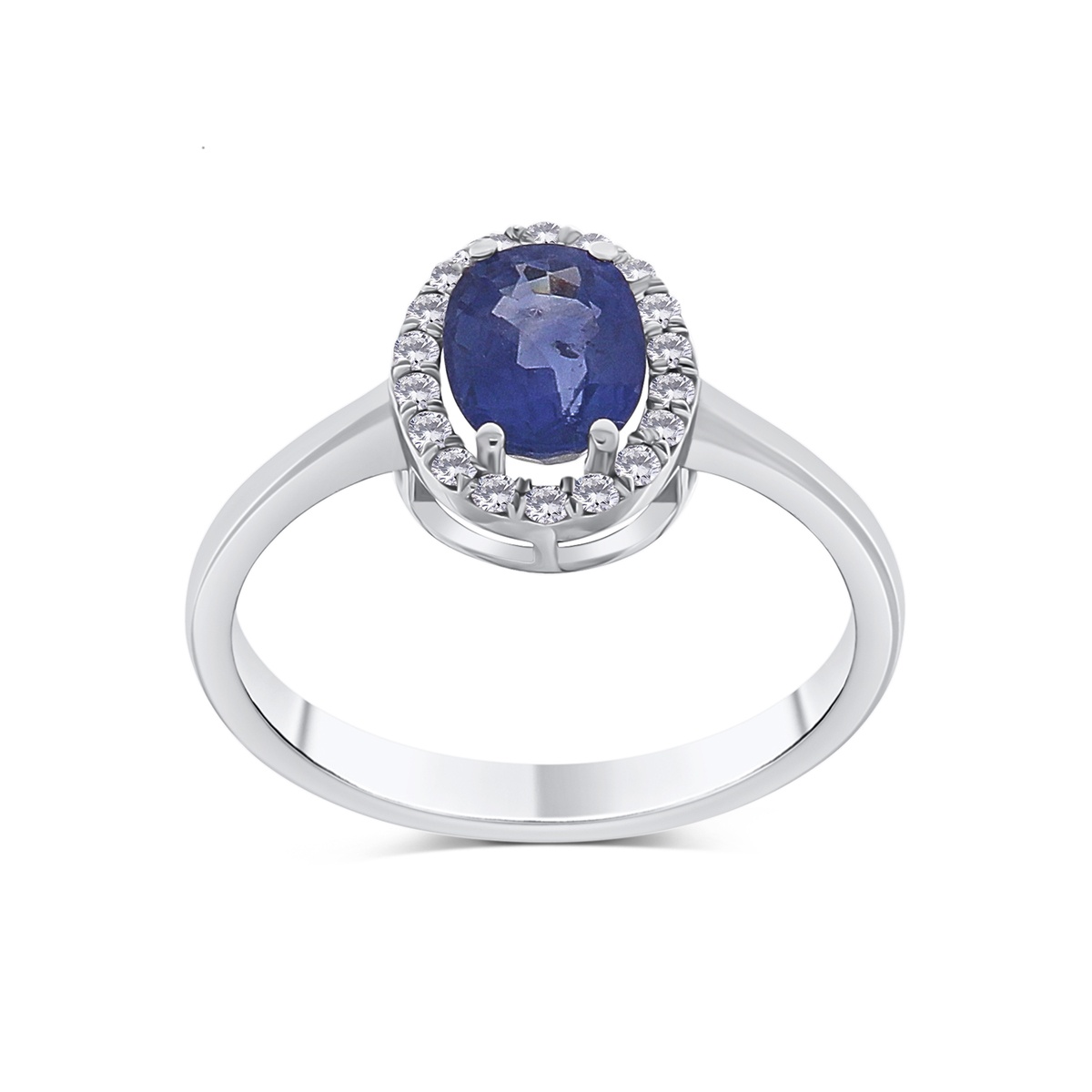 Inel din aur de 18k cu safir natural de 1.16 ct și diamante naturale de 0.14 ct - 2 | YEO