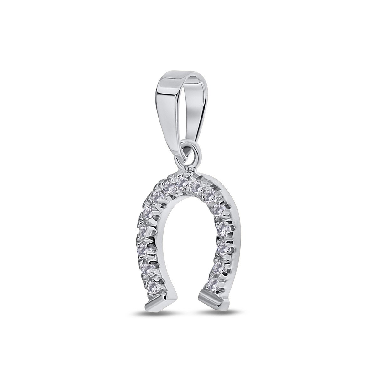 Pandantiv din aur alb de 18k cu diamante naturale de 0.10 ct - 1 | YEO