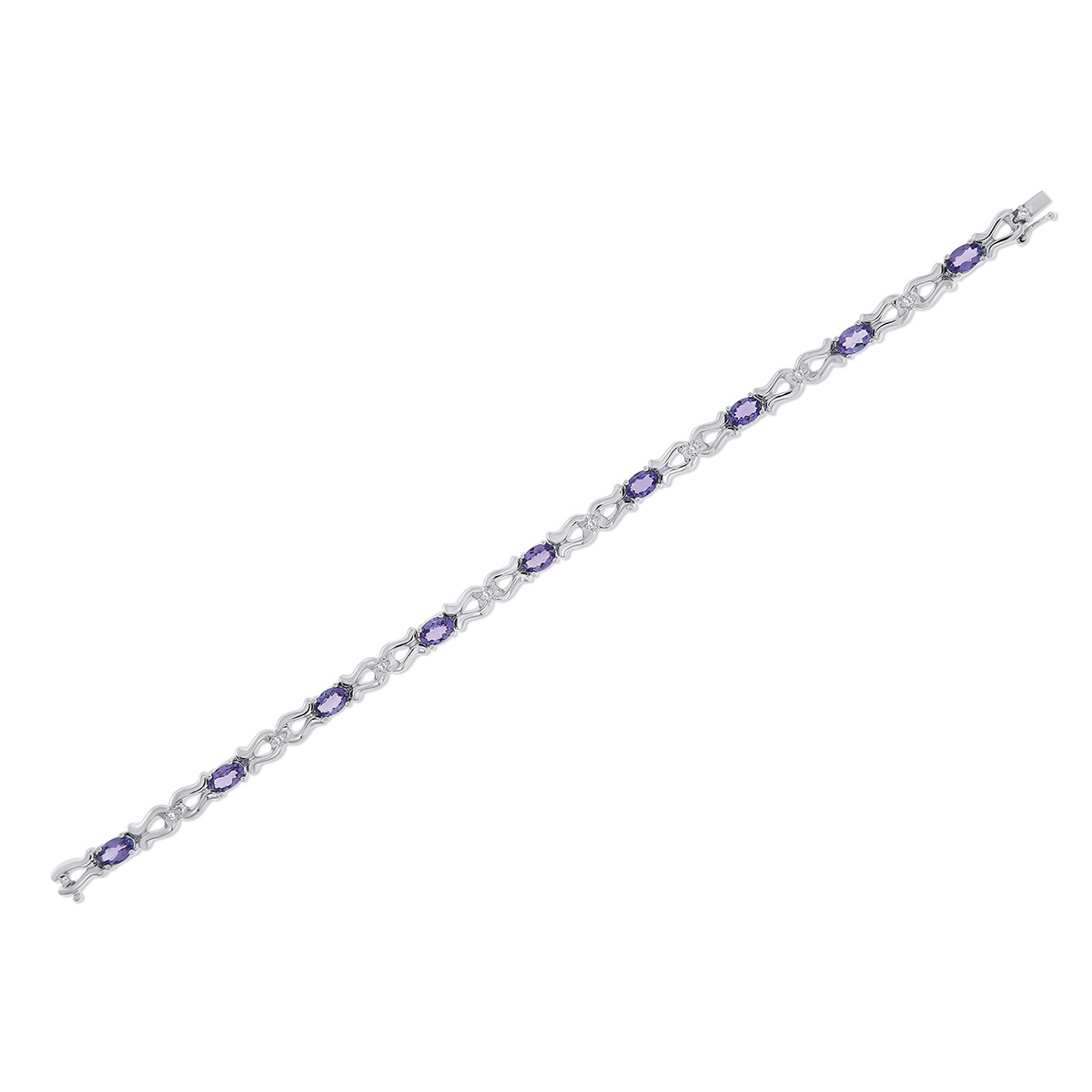 Brățară din aur de 14k cu diamante naturale de 0.18 ct și tanzanite naturale de 3.30 ct - 2 | YEO