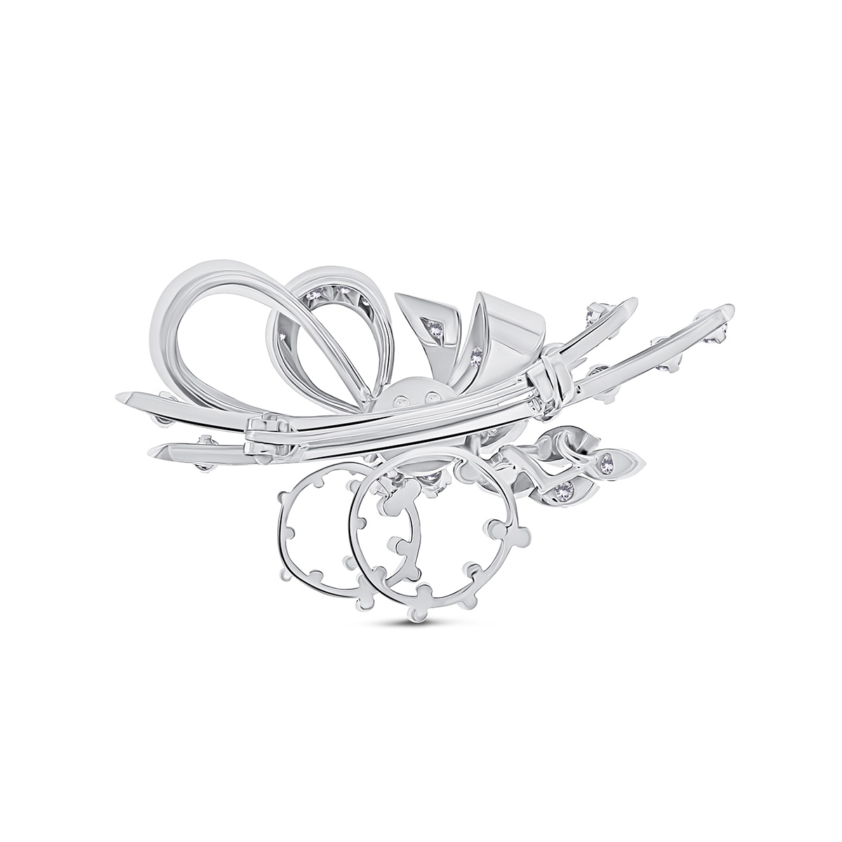 Broșă din aur alb de 18k cu diamante naturale de 1.02 ct - 1 | YEO