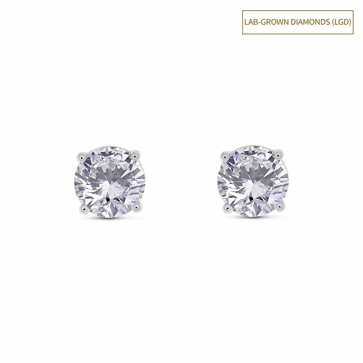 Cercei din aur de 18k cu diamante de 4.11 ct create in laborator (CVD)