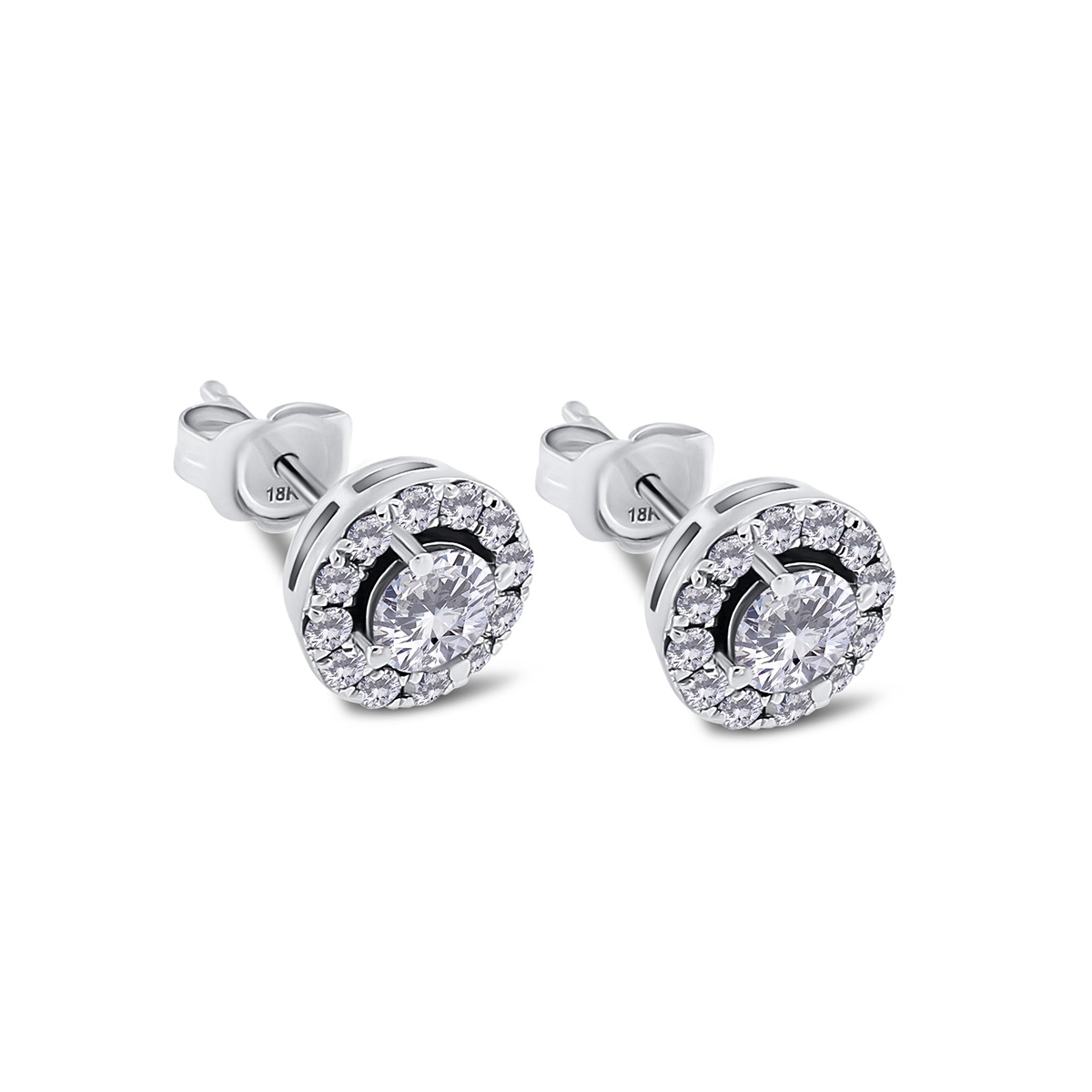 Cercei din aur de 18k cu diamante naturale de 0.60 ct și 0.36 ct - 1 | YEO