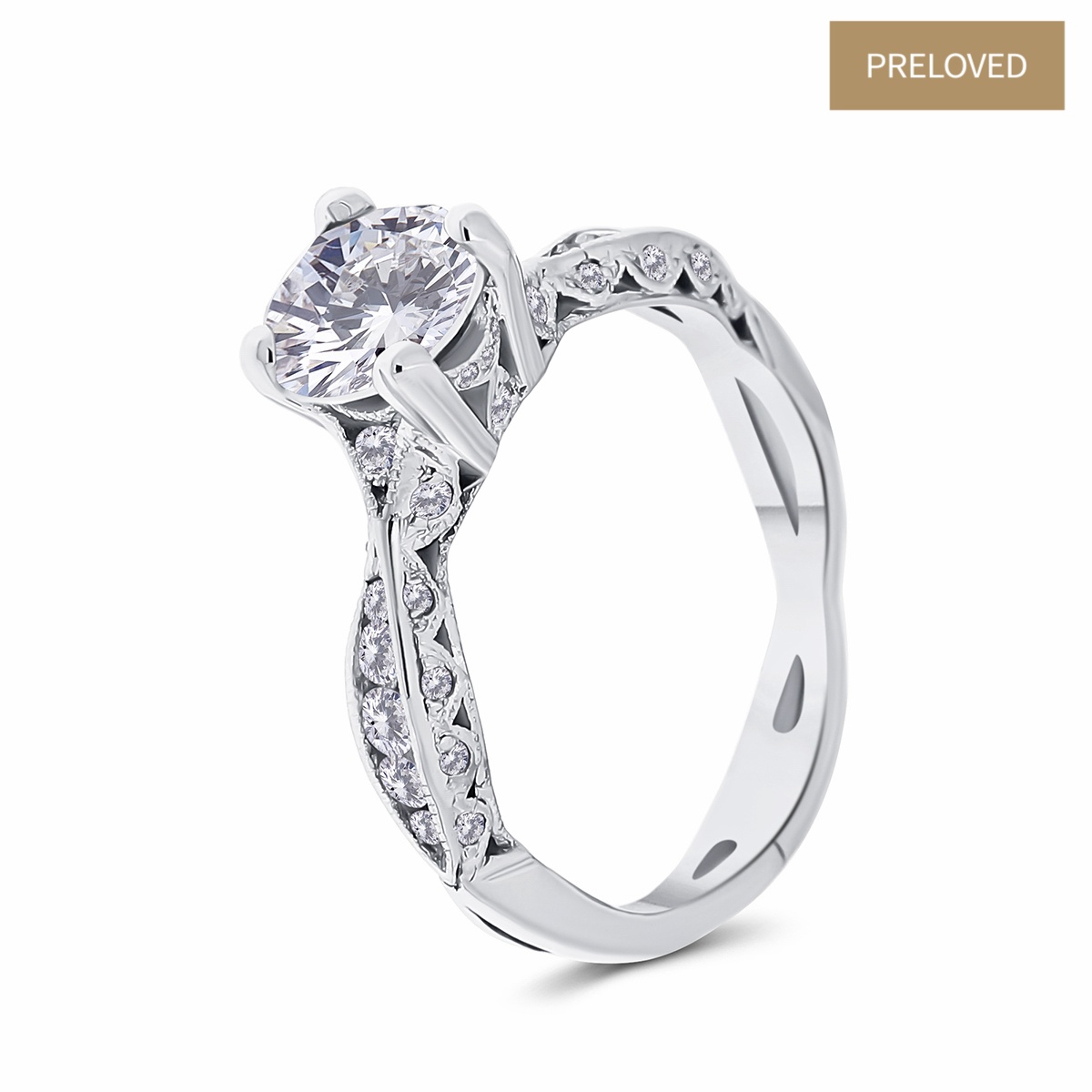 Inel din aur cu diamante naturale de 1.50 ct și 0.38 ct, semnat Tacori