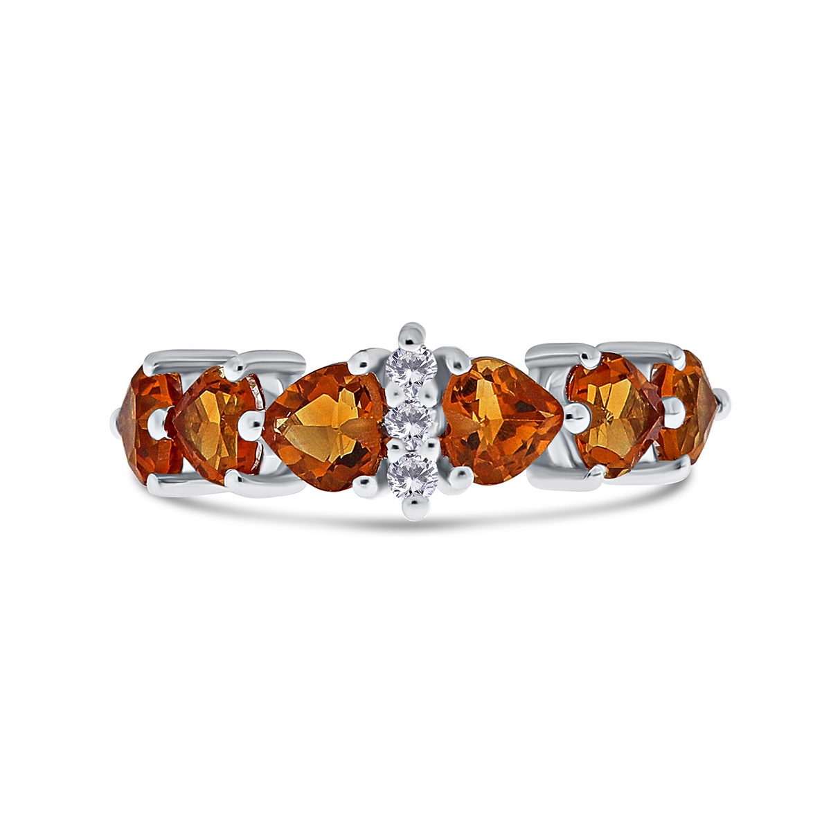 Inel din aur de 14k cu citrine naturale de 2.45 ct și diamante naturale de 0.14 ct - 2 | YEO