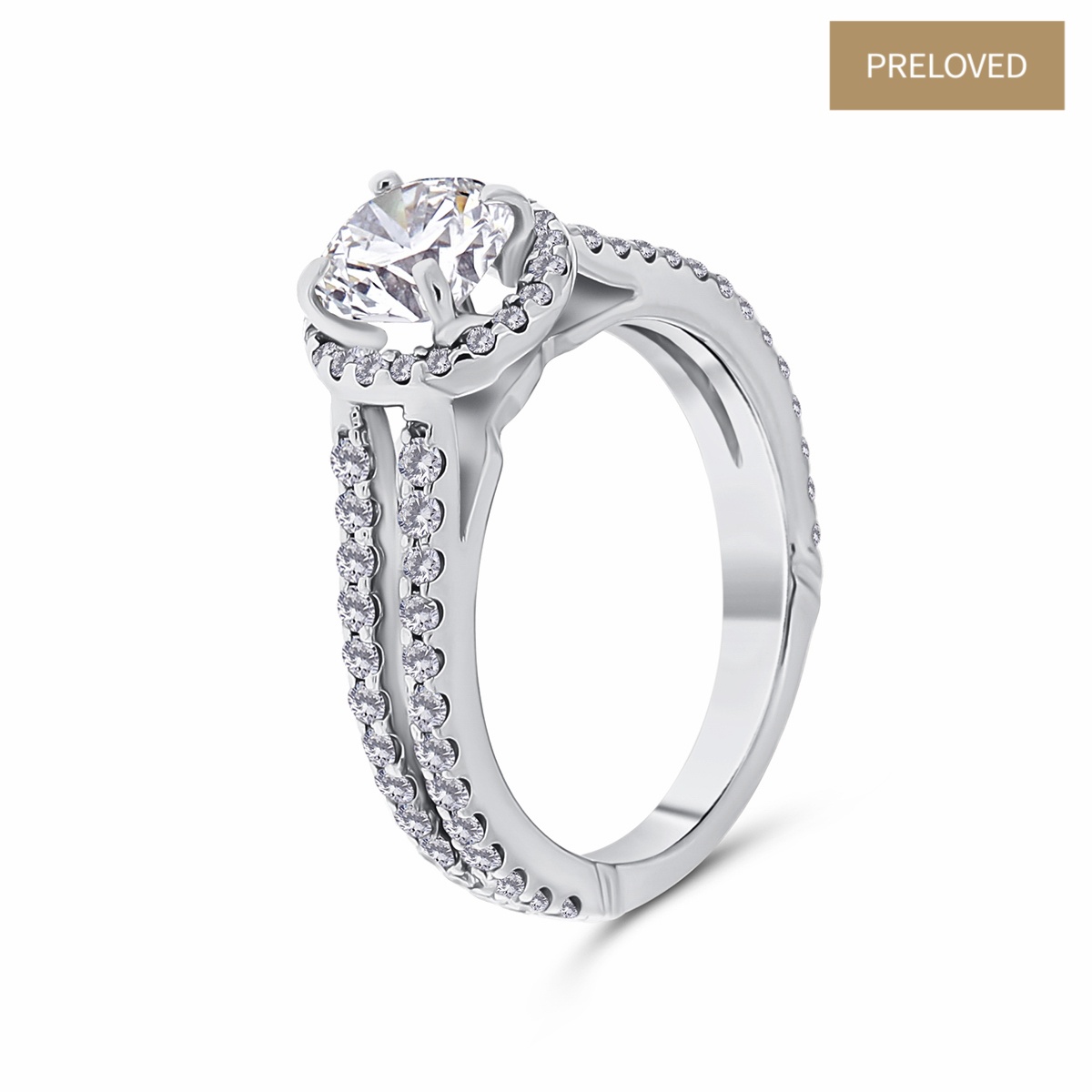 Inel din aur de 14k cu diamante naturale de 0.90 ct și 0.67 ct