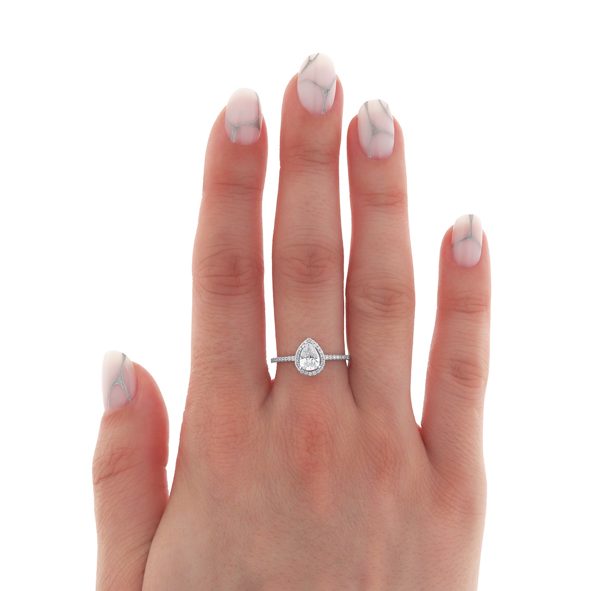 Inel din aur de 18k cu diamant natural de 0.21 ct și diamante naturale de 0.53 ct - 2 | YEO