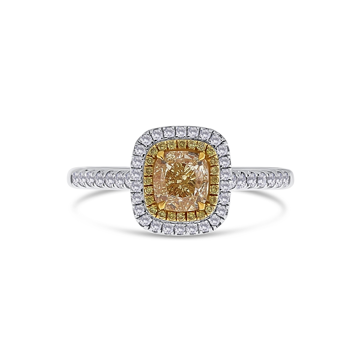 Inel din aur de 18k cu diamant natural de 1.01 ct și diamante naturale de 0.265 ct - 1 | YEO