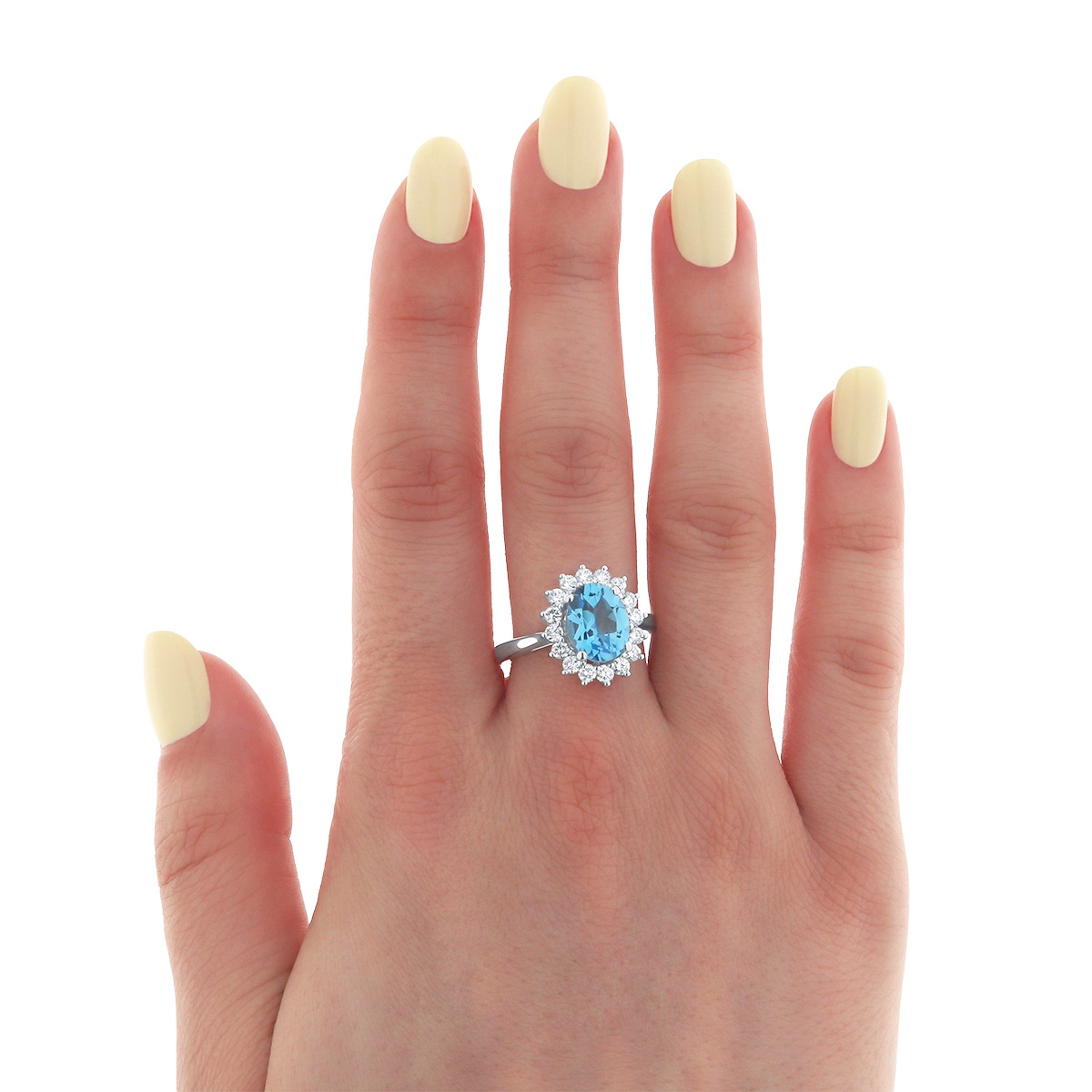 Inel din aur de 18k cu diamante naturale de 0.74 ct și topaz natural de 3.28 ct - 3 | YEO