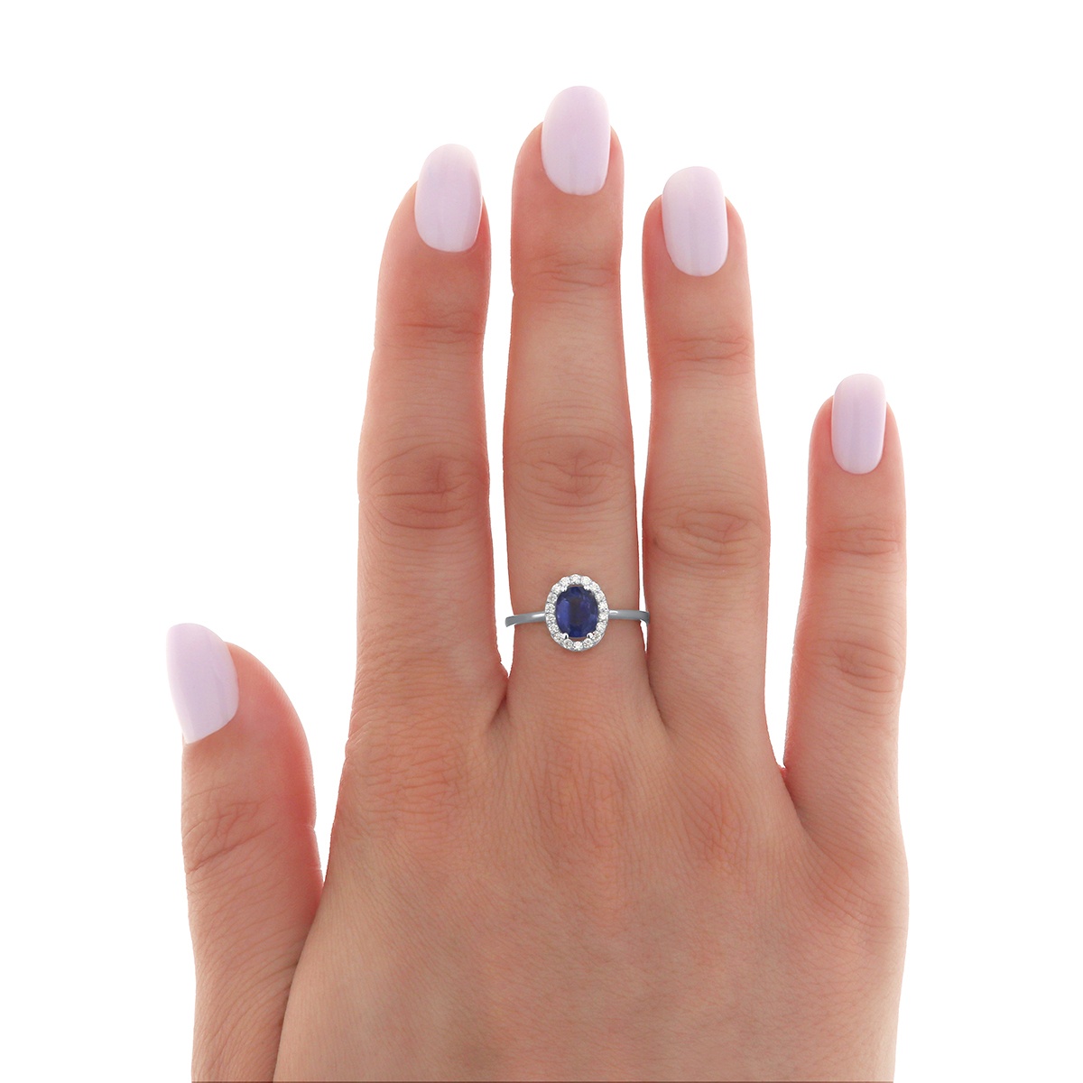Inel din aur de 18k cu safir natural de 1.16 ct și diamante naturale de 0.14 ct - 3 | YEO