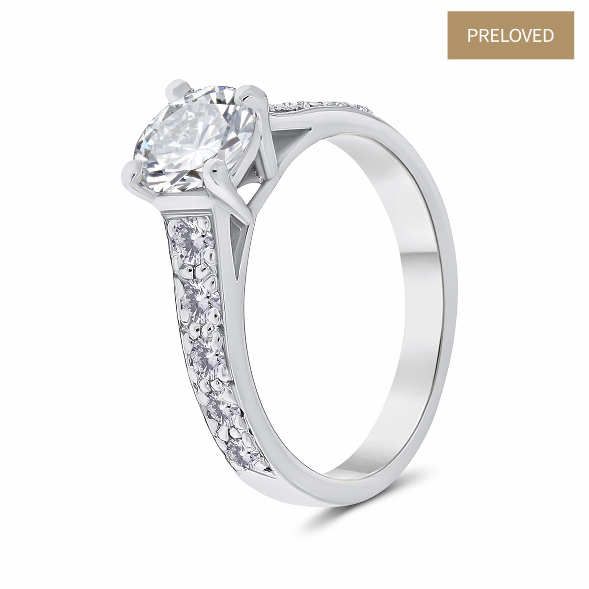 Inel din platină cu diamante naturale de 1.50 ct și 0.64 ct