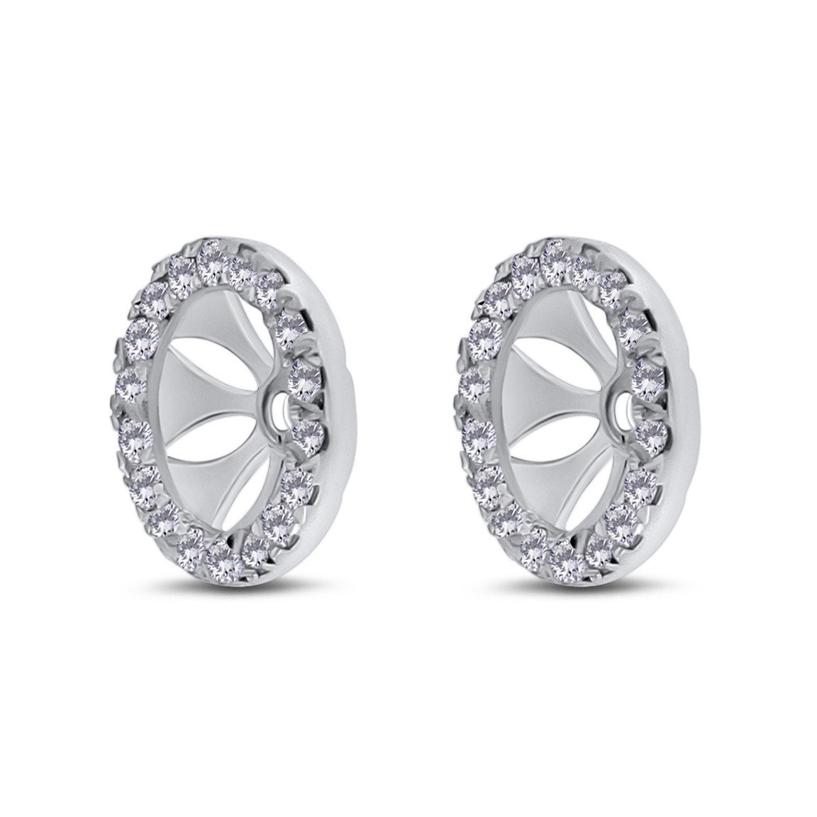 Jachete pentru cercei din aur alb de 18k cu diamante de 0.26 ct - 2 | YEO