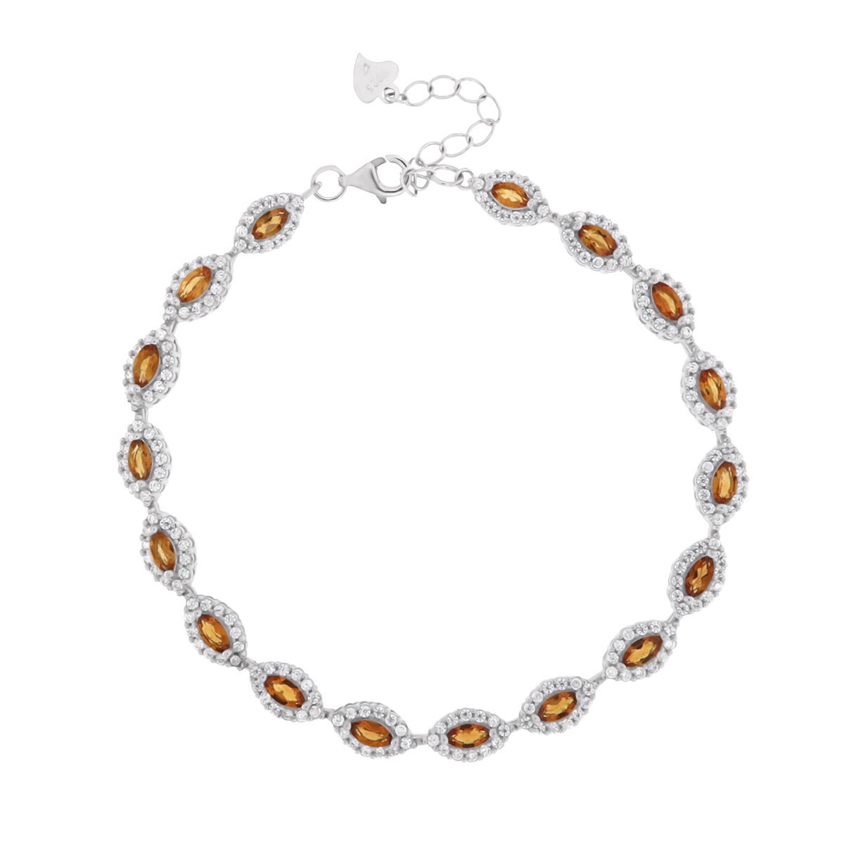 Bratara din argint cu citrin si cubic zirconia
