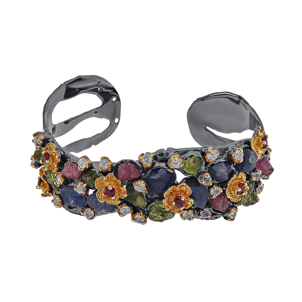Bratara din argint cu safir, peridot, topaz si granat