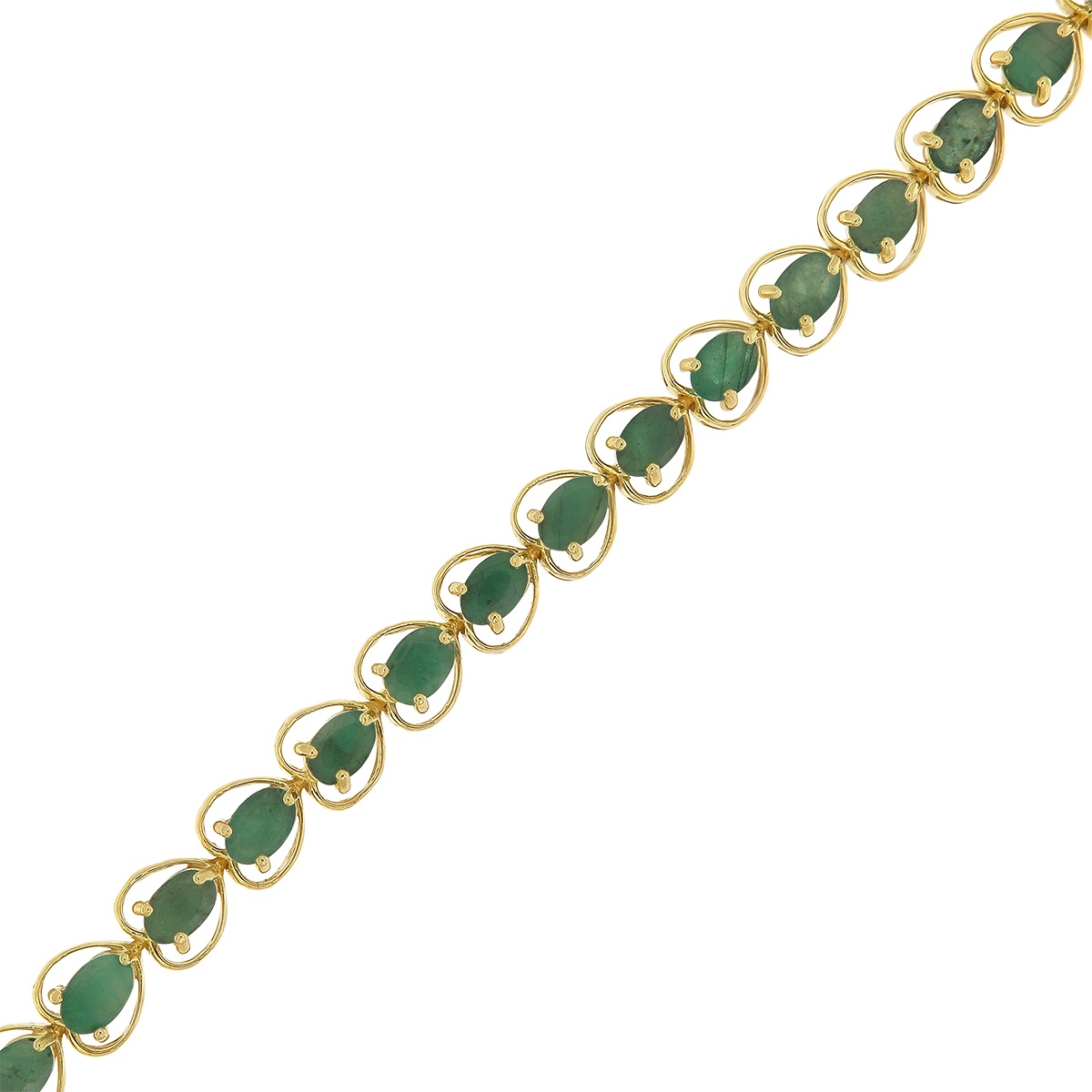 Brățară din argint cu smarald - 2 | YEO