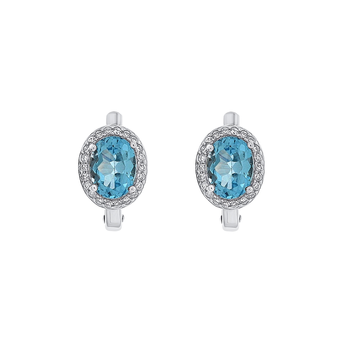 Cercei din argint cu topaz și cubic zirconia