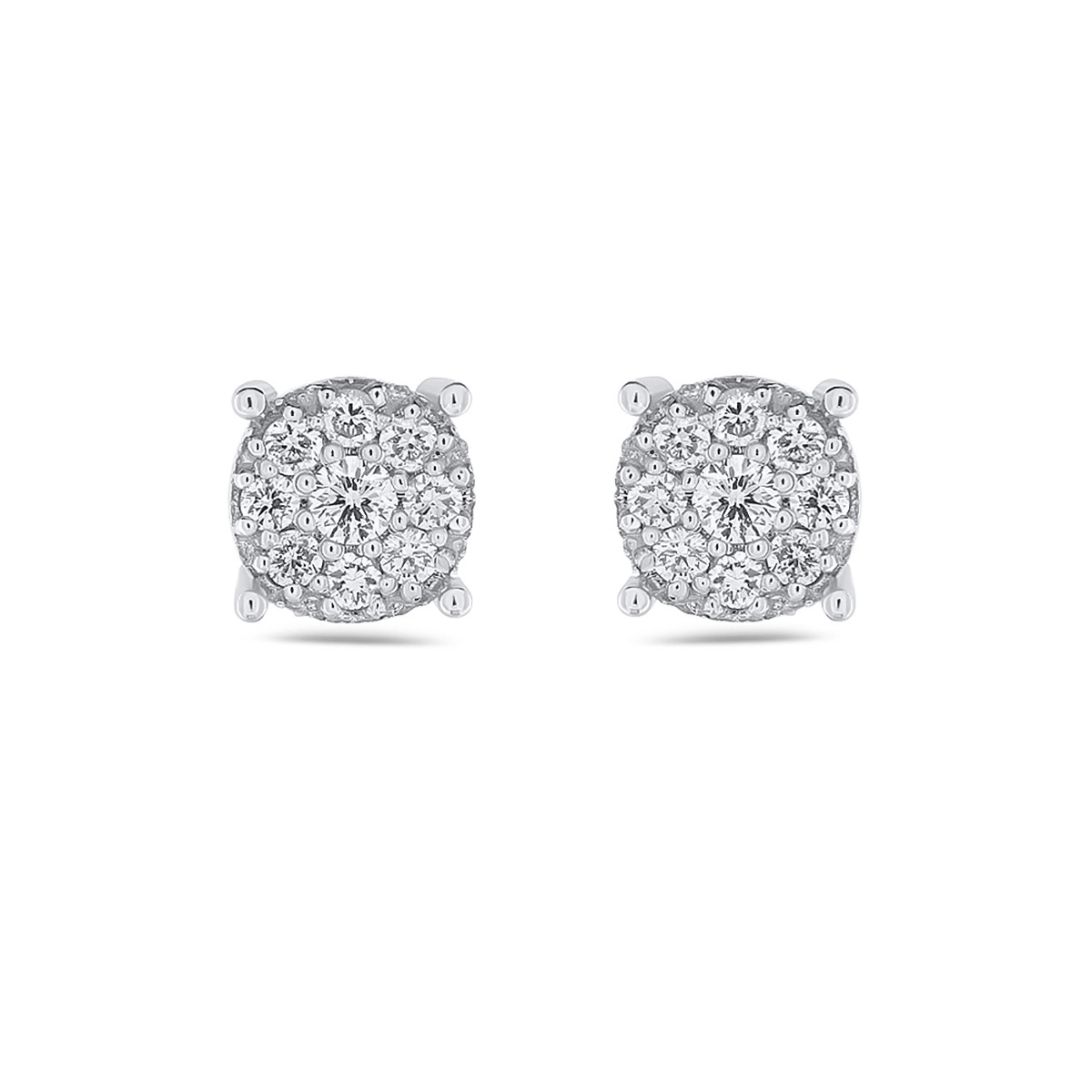 Cercei din aur alb de 18k cu diamante naturale de 0.52 ct