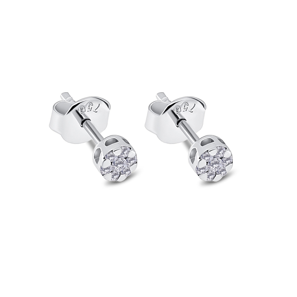 Cercei din aur de 18k cu diamante naturale de 0.13 ct - 1 | YEO