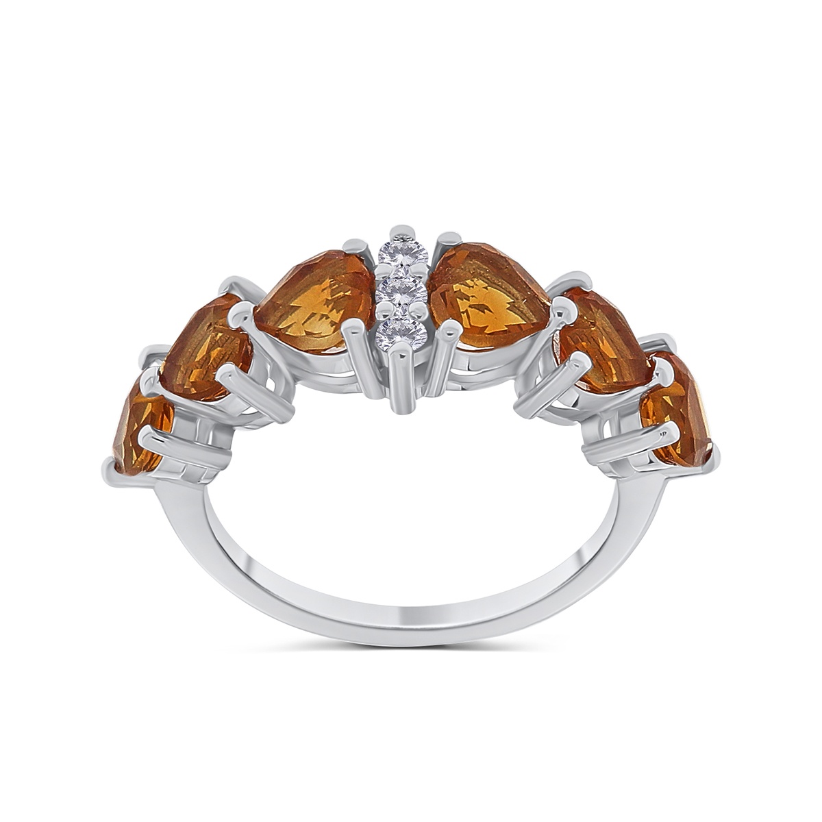 Inel din aur de 14k cu citrine naturale de 2.45 ct și diamante naturale de 0.14 ct - 3 | YEO