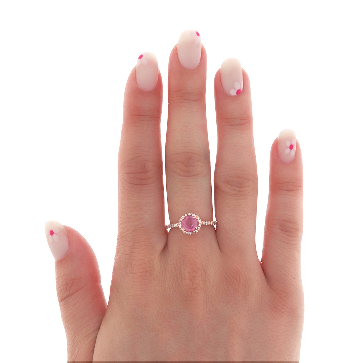 Inel din aur de 14k cu safir natural de 1.24 ct și diamante naturale de 0.30 ct - 1 | YEO