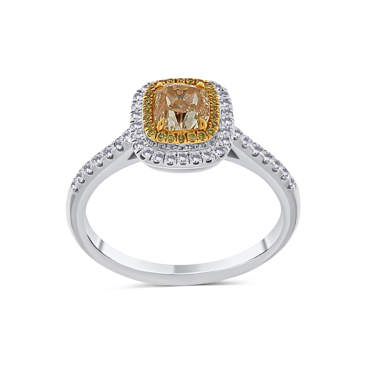 Inel din aur de 18k cu diamant natural de 1.01 ct și diamante naturale de 0.265 ct - 2 | YEO