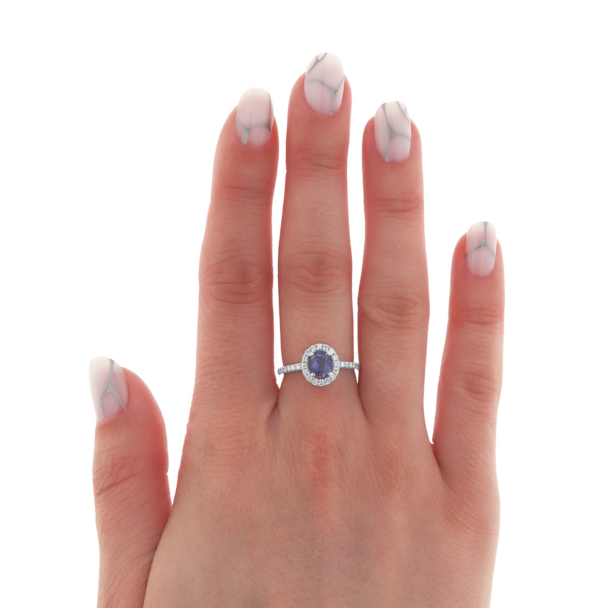 Inel din aur de 18k cu diamante naturale de 0.29 ct și safir natural de 1.15 ct - 3 | YEO