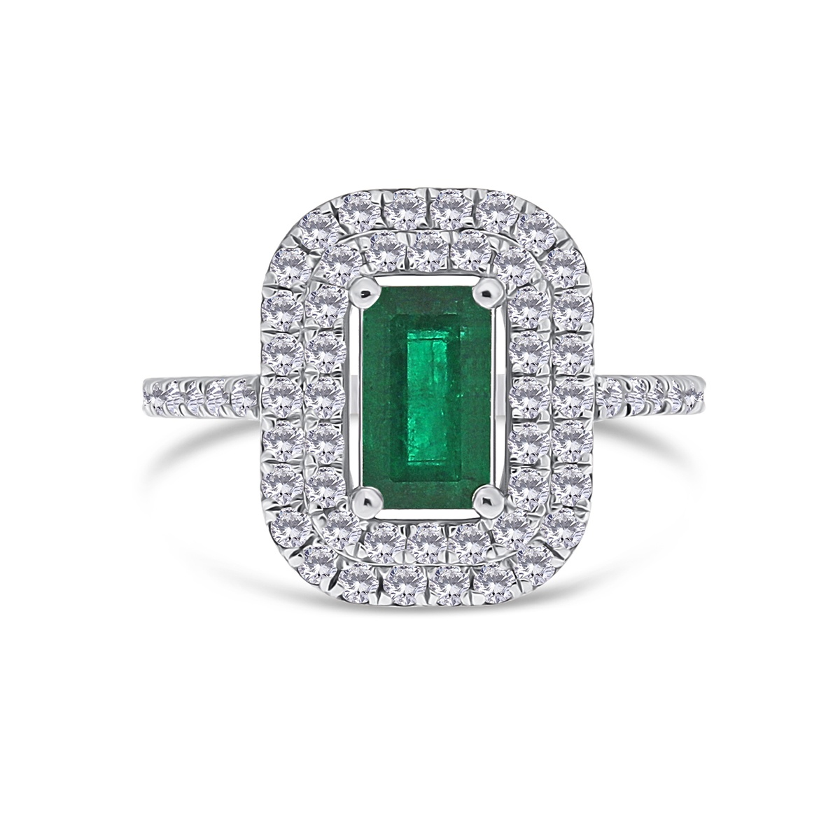 Inel din aur de 18k cu diamante naturale de 0.72 ct și smarald natural de 0.93 ct - 1 | YEO