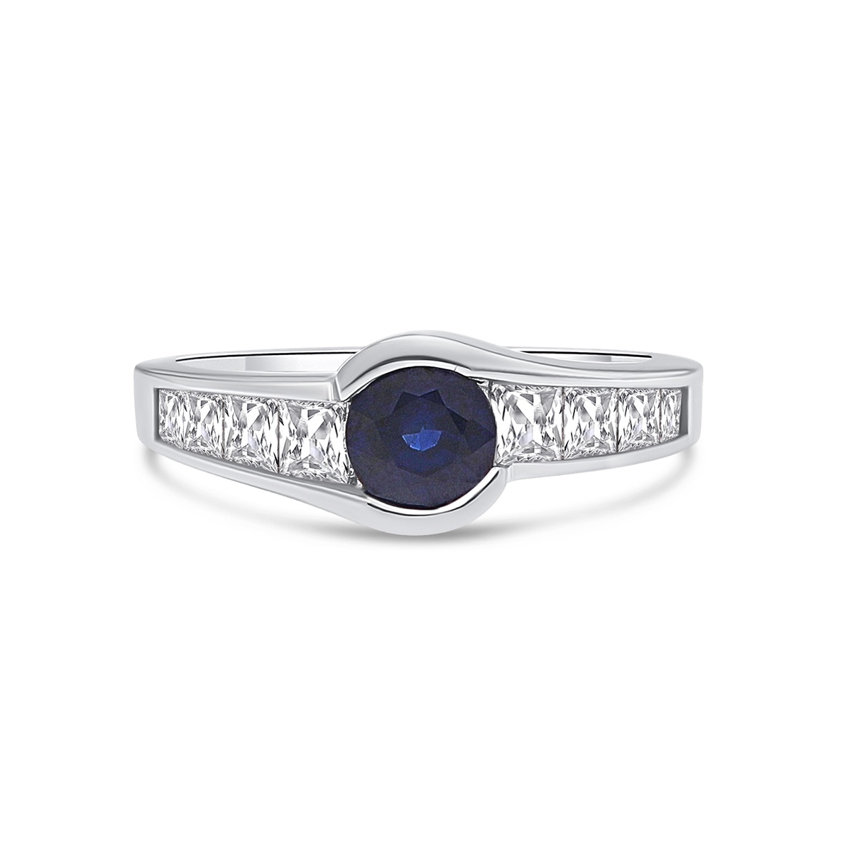 Inel din aur de 18k cu diamante naturale de 1.02 ct și safir natural de 1.00 ct - 3 | YEO
