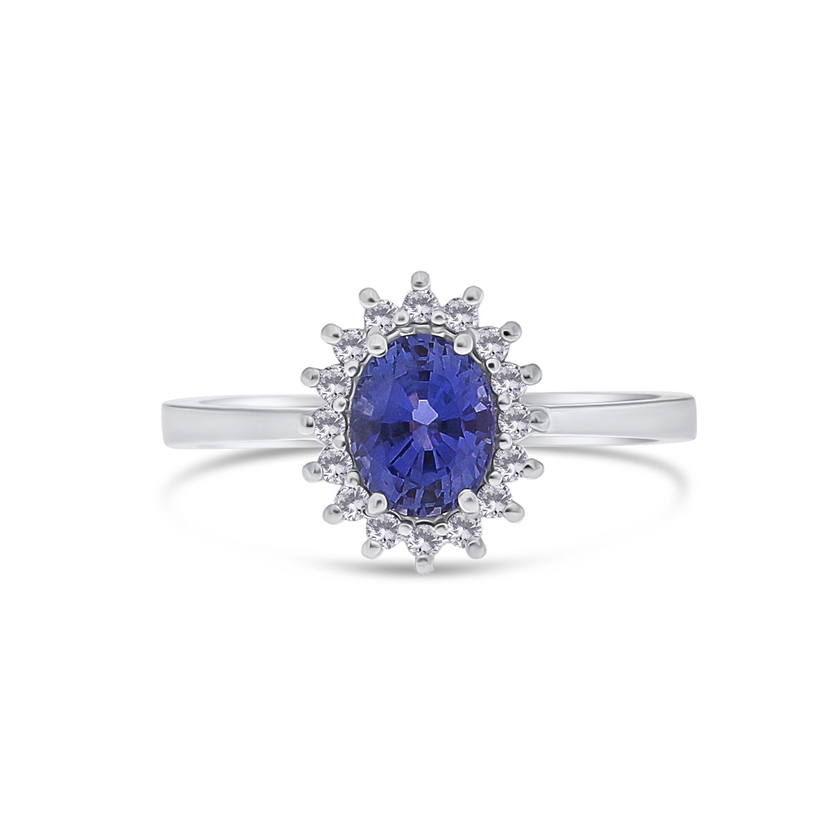 Inel din aur de 18k cu safir natural de 1.00 ct și diamante naturale de 0.13 ct - 2 | YEO