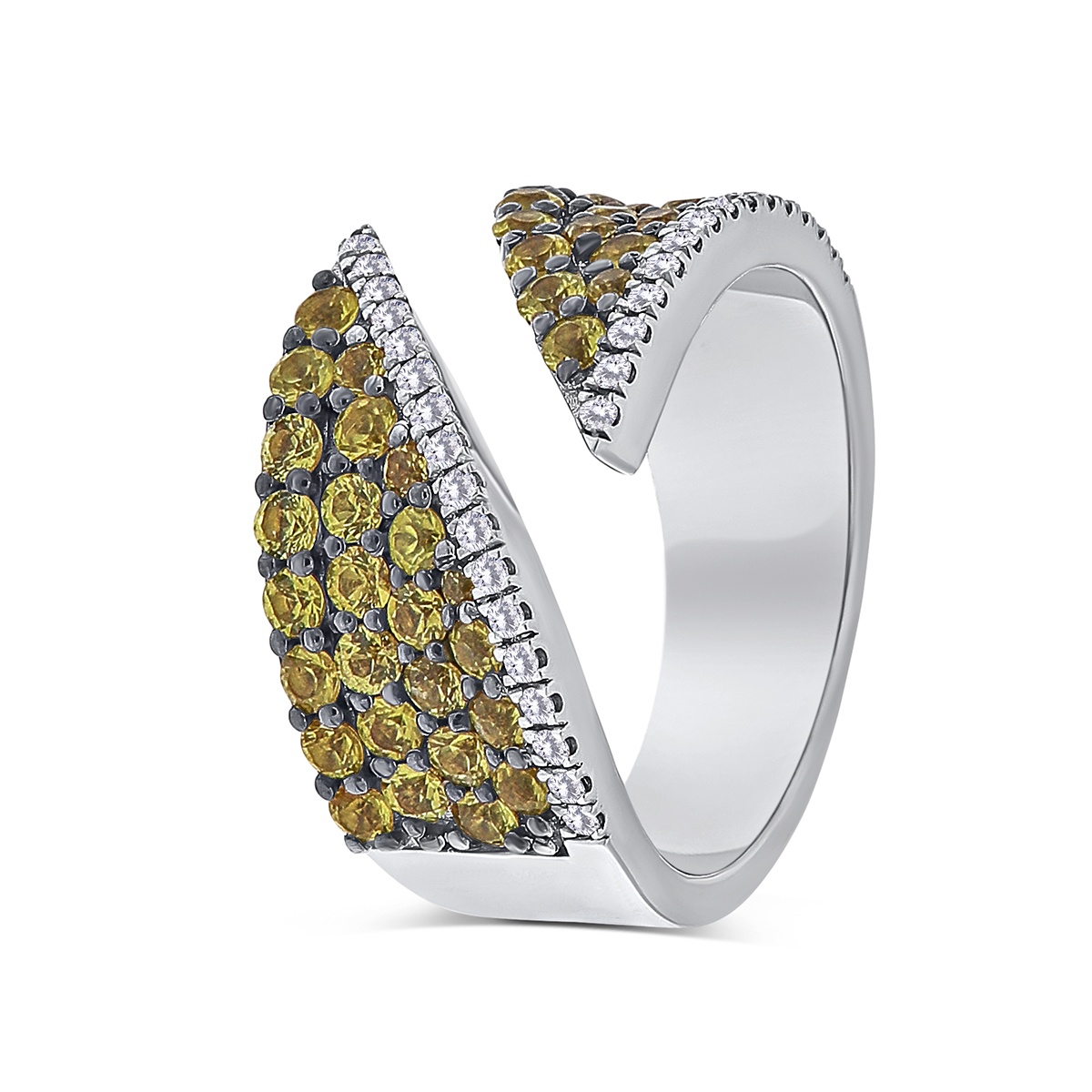 Inel din aur de 18k cu safire naturale de 2.02 ct și diamante naturale de 0.19 ct