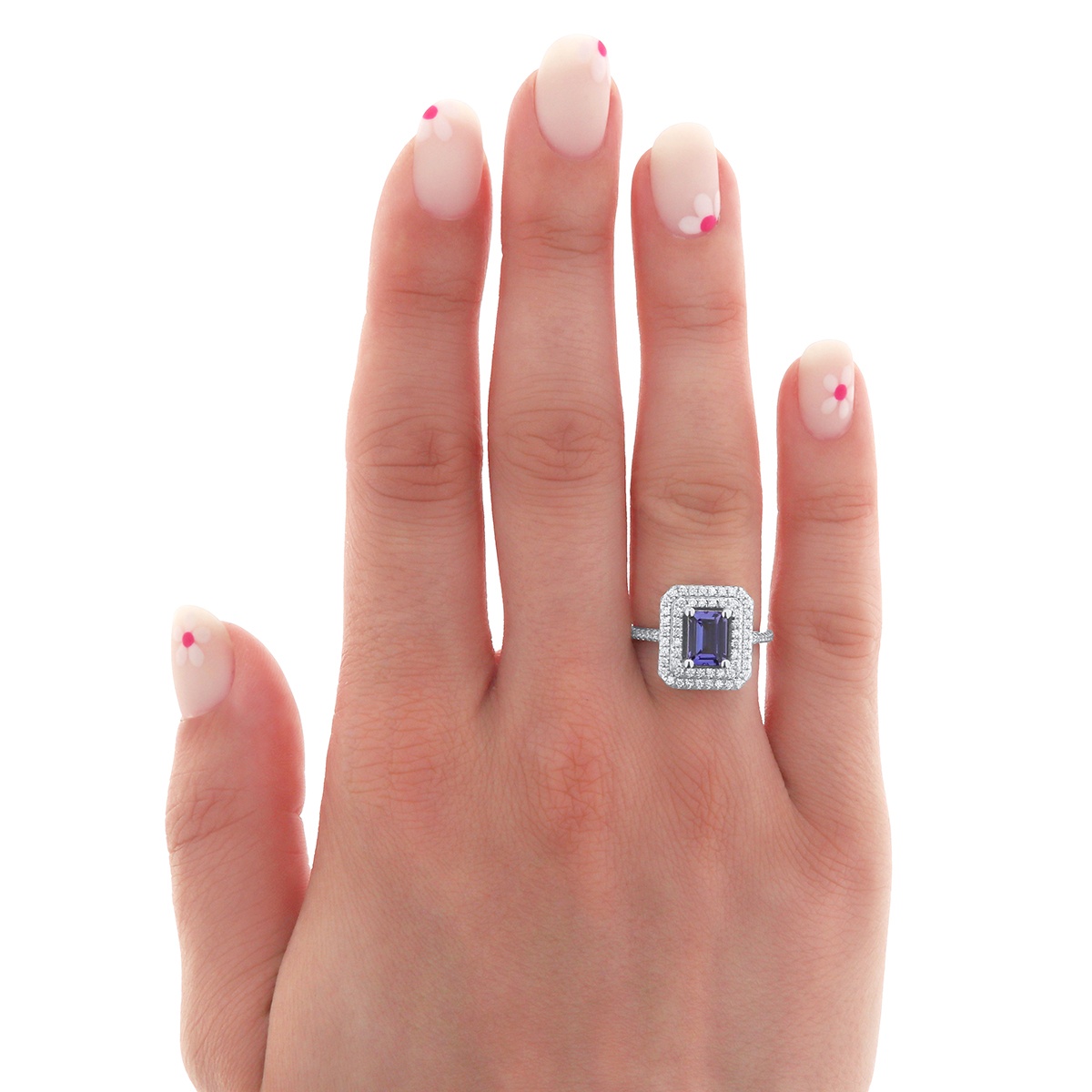 Inel din aur de 18k cu tanzanit natural de 1.00 ct și diamante naturale de 0.41 ct - 3 | YEO