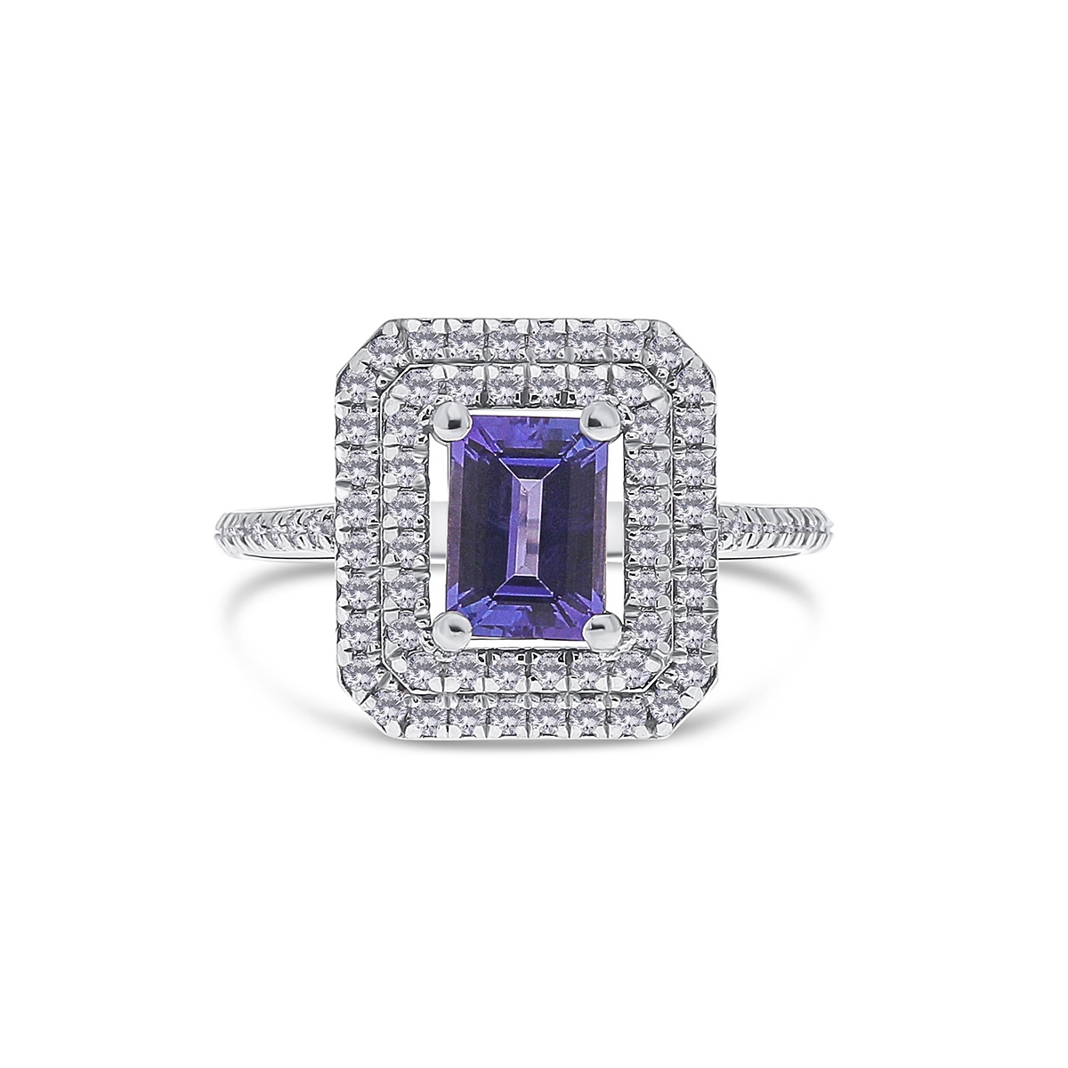 Inel din aur de 18k cu tanzanit natural de 1.14 ct și diamante naturale de 0.41 ct - 1 | YEO