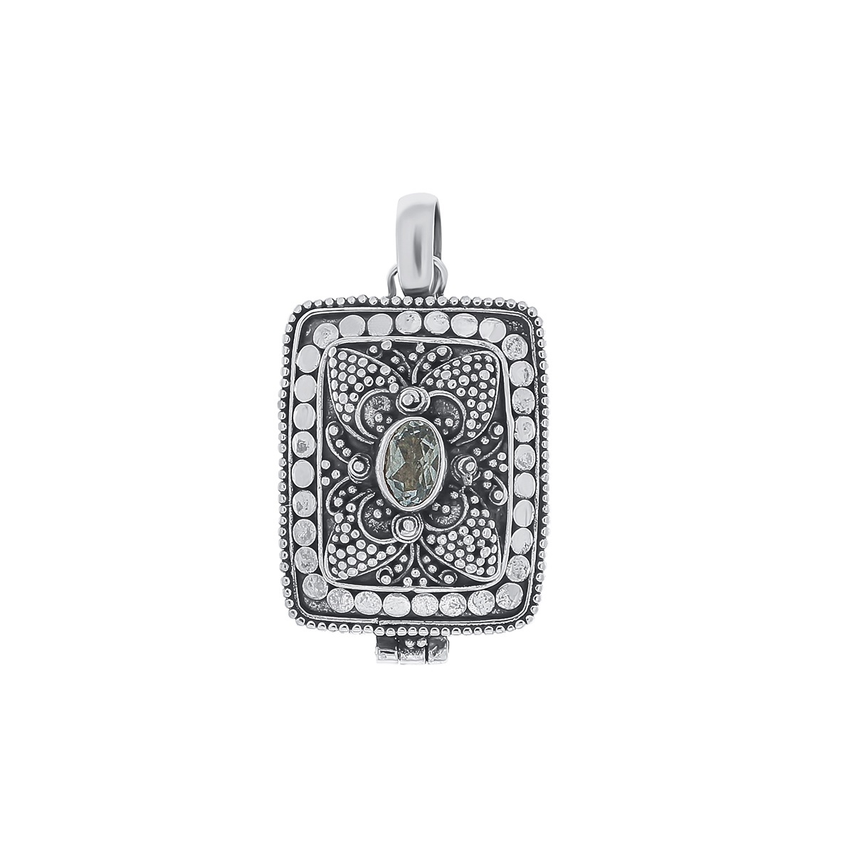Pandantiv din argint cu topaz model caseta