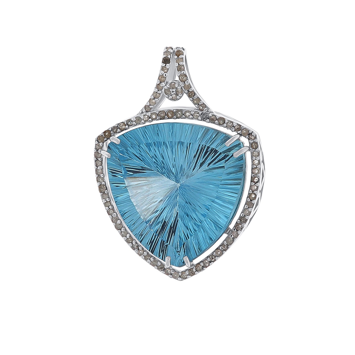 Pandantiv din argint cu topaz natural și diamante naturale