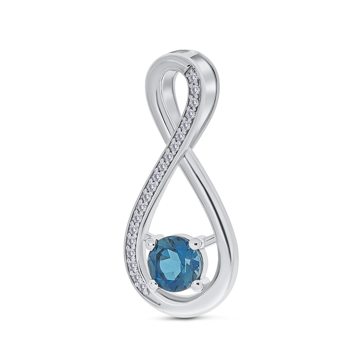 Pandantiv din aur de 14k cu diamante naturale de 0.13 ct și topaz natural de 1.05 ct - 1 | YEO