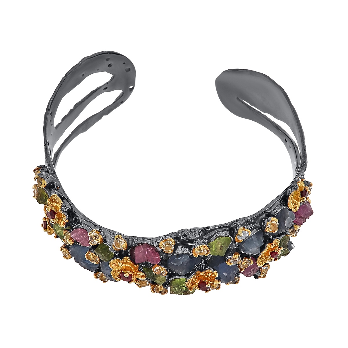 Bratara din argint cu safir, peridot, topaz si granat - 1 | YEO