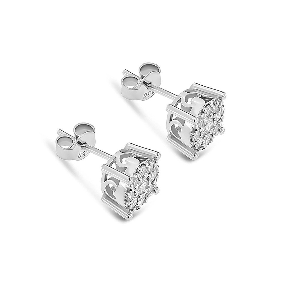 Cercei din aur alb de 18k cu diamante naturale de 0.52 ct - 1 | YEO