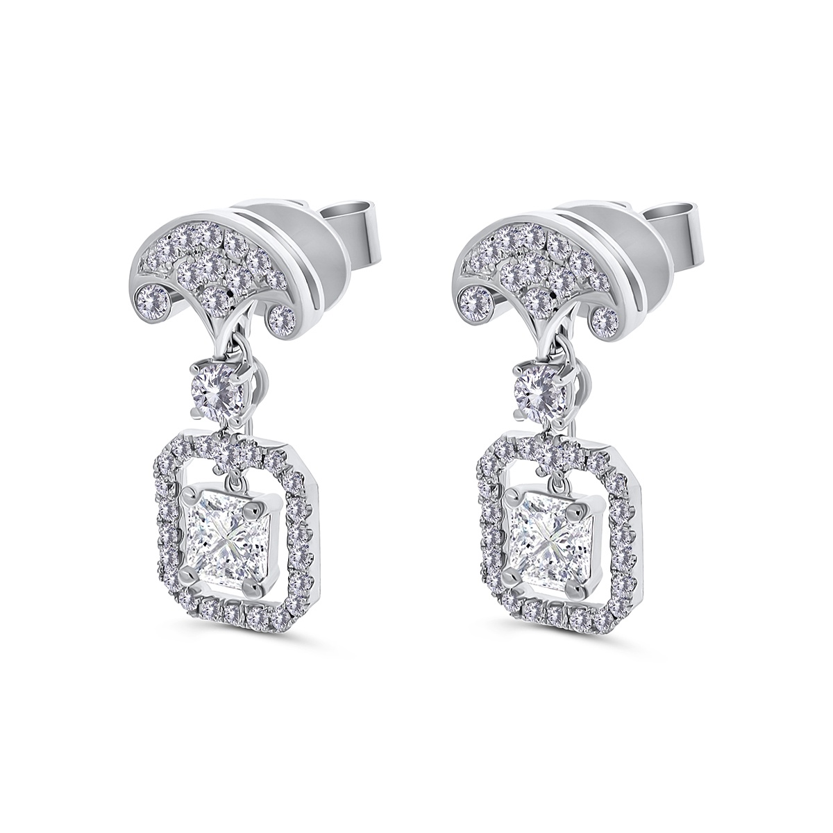 Cercei din aur de 18k cu diamante naturale de 0.77 ct și 0.66 ct - 1 | YEO