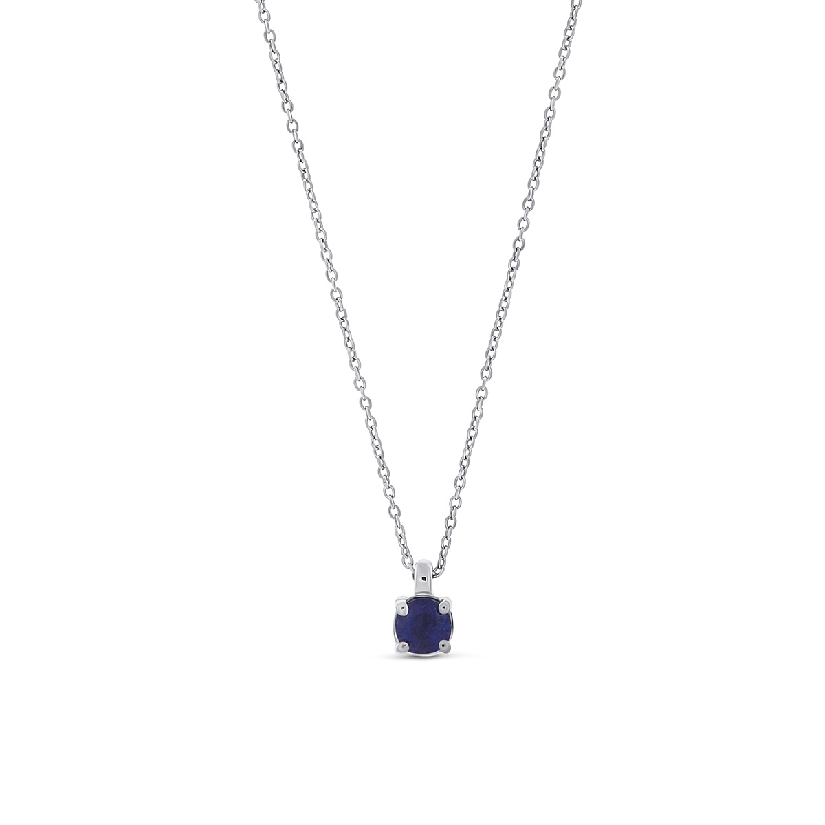 Colier din aur alb de 18k cu safir natural de 0.24 ct