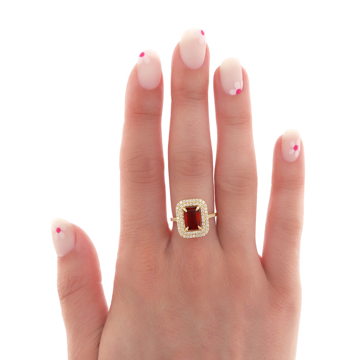 Inel din aur de 14k cu citrin natural de 1.33 ct și diamante naturale de 0.41 ct - 3 | YEO