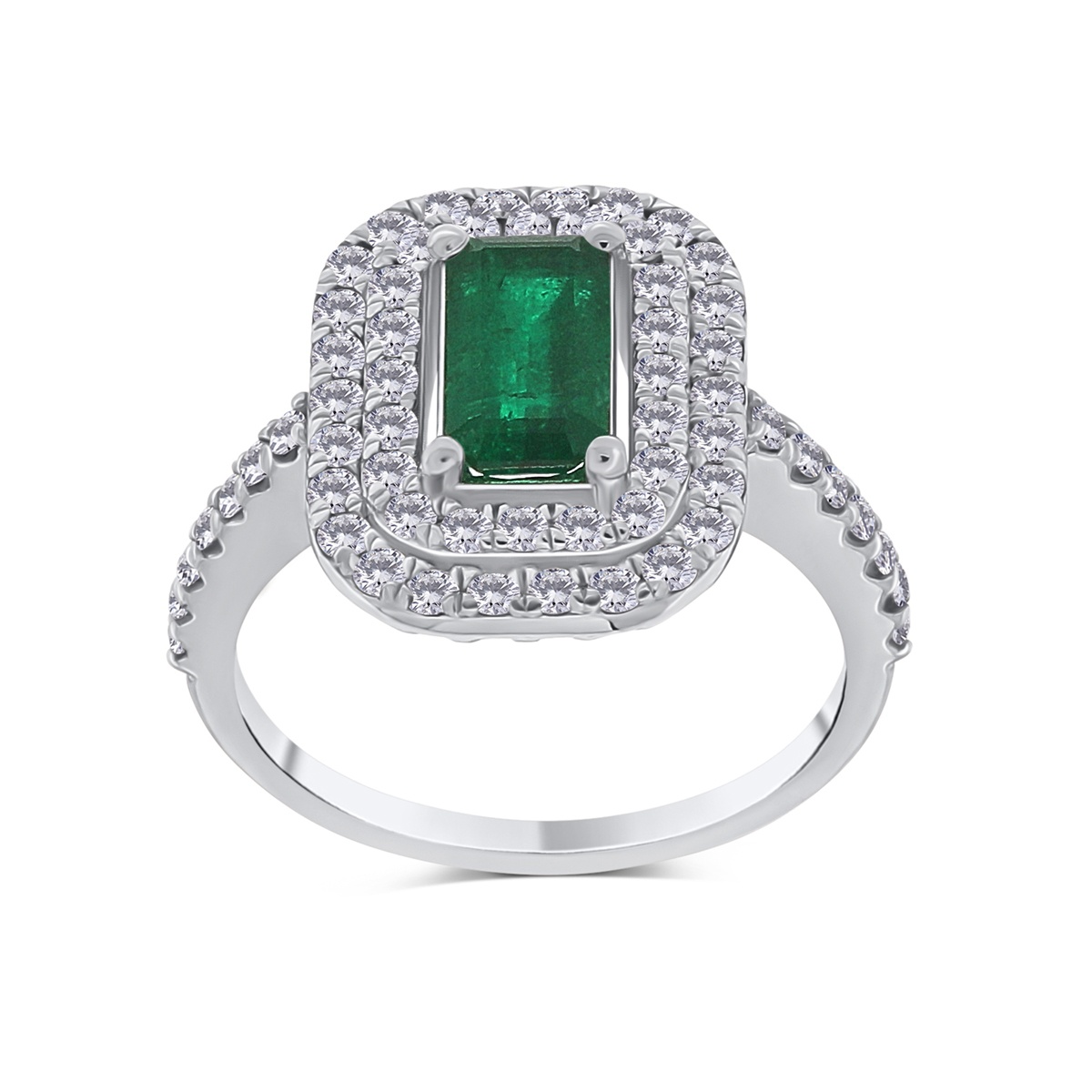 Inel din aur de 18k cu diamante naturale de 0.72 ct și smarald natural de 0.93 ct - 2 | YEO