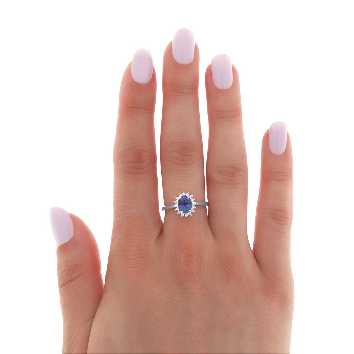 Inel din aur de 18k cu safir natural de 1.00 ct și diamante naturale de 0.13 ct - 3 | YEO