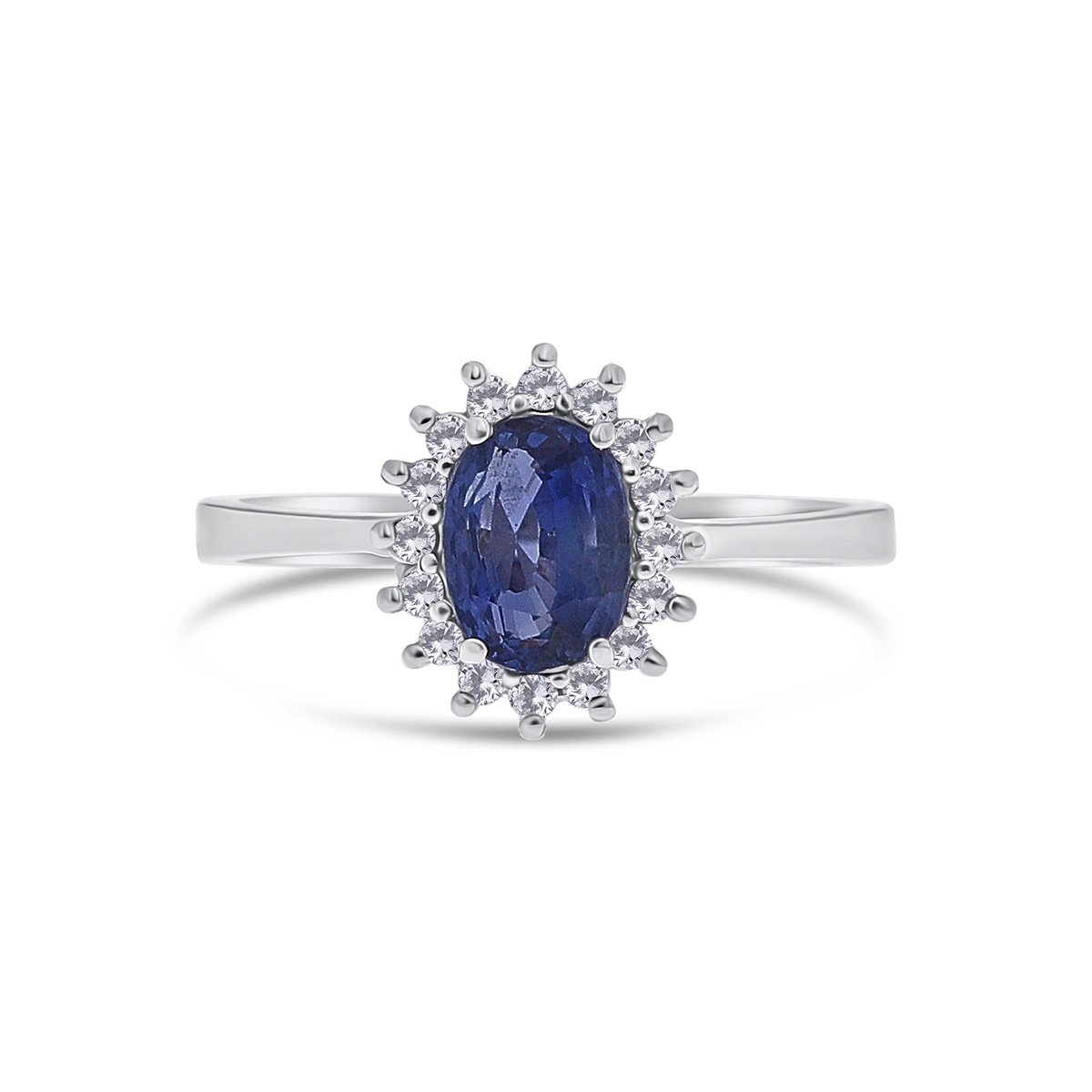 Inel din aur de 18k cu safir natural de 1.27 ct și diamante naturale de 0.13 ct - 1 | YEO
