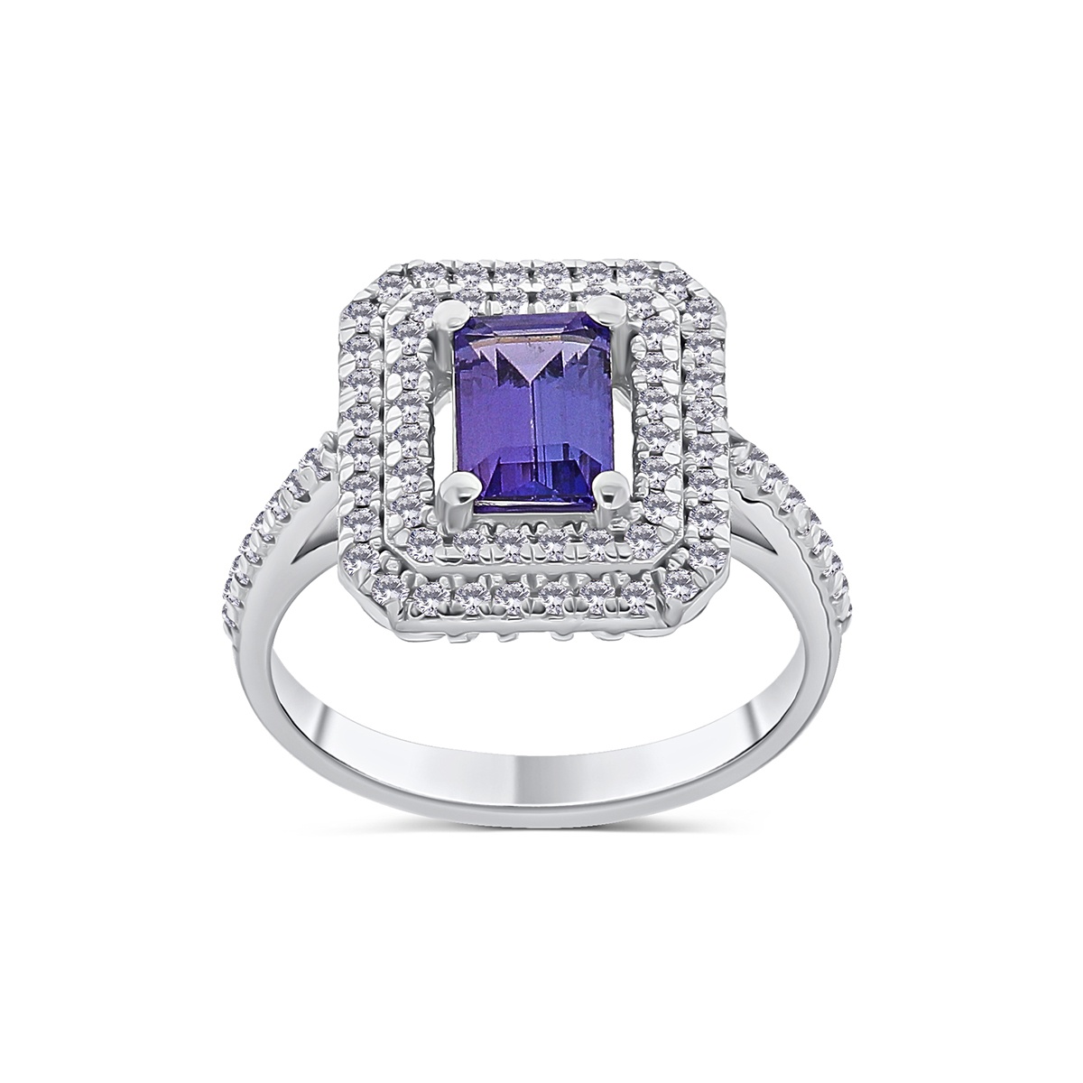 Inel din aur de 18k cu tanzanit natural de 0.99 ct și diamante naturale de 0.42 ct - 2 | YEO