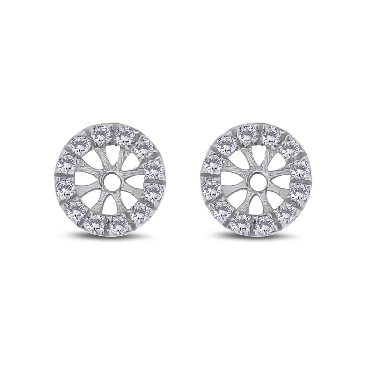 Jachete pentru cercei din aur alb de 18k cu diamante de 0.16 ct