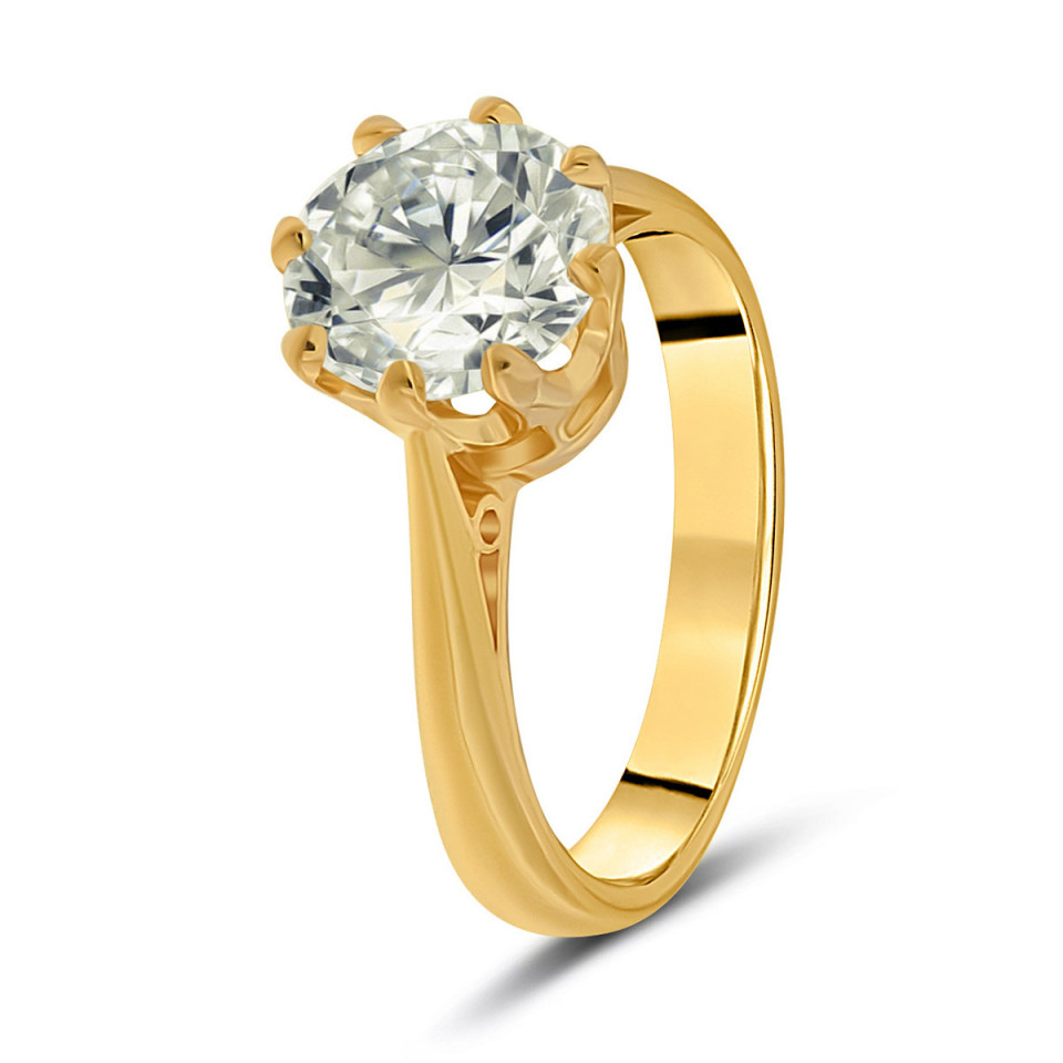 Inel din aur galben de 18k cu diamant natural de 1.85 ct