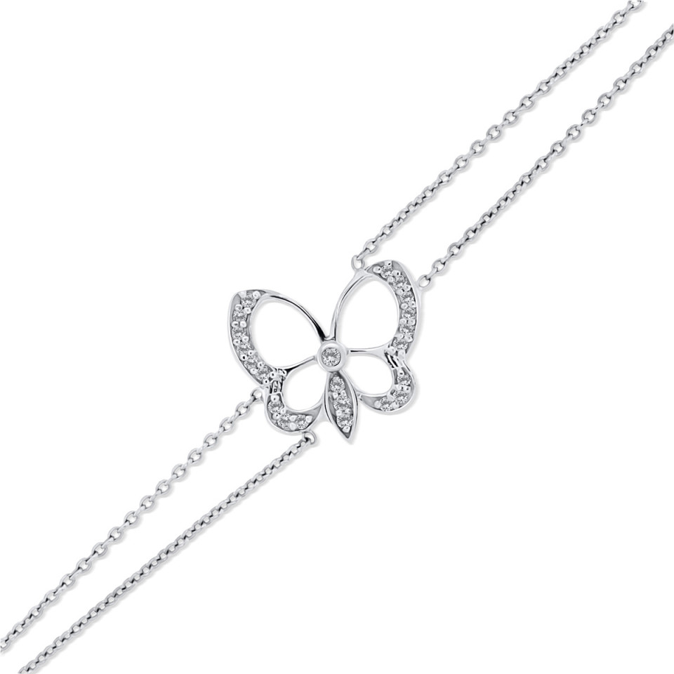 Bratara din aur alb de 18k cu diamante naturale de 0.11 ct
