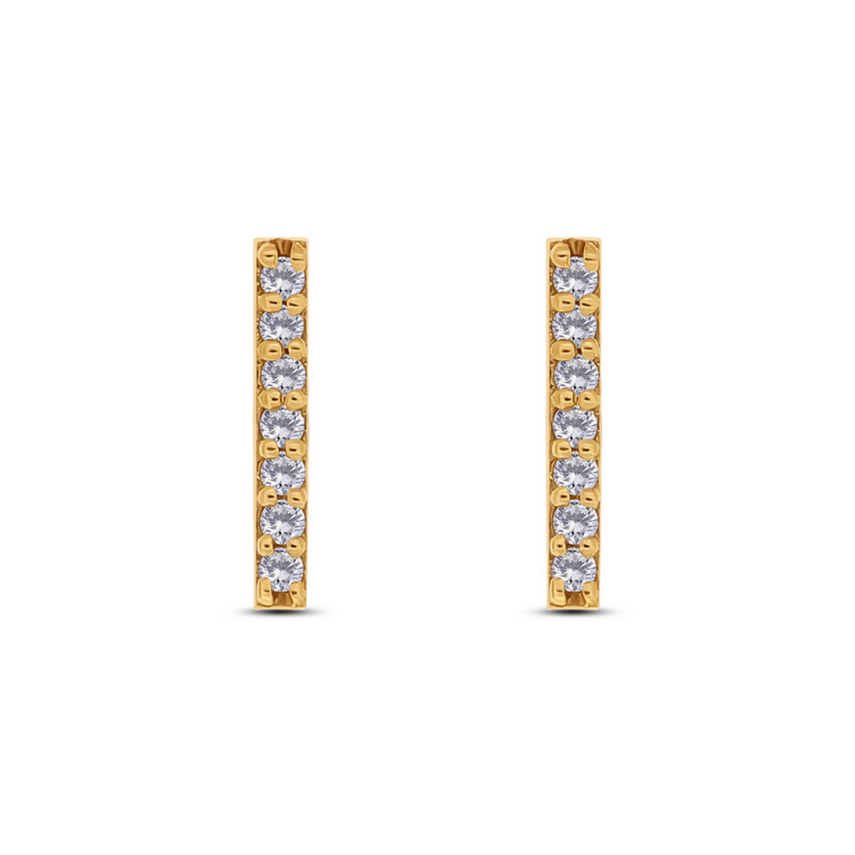 Cercei din aur galben de 18k cu diamante naturale de 0.11 ct