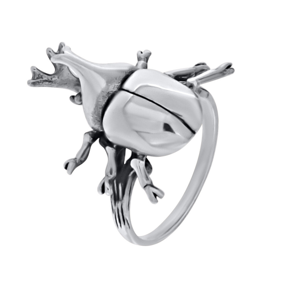 Inel din argint Gandacul - rinocer