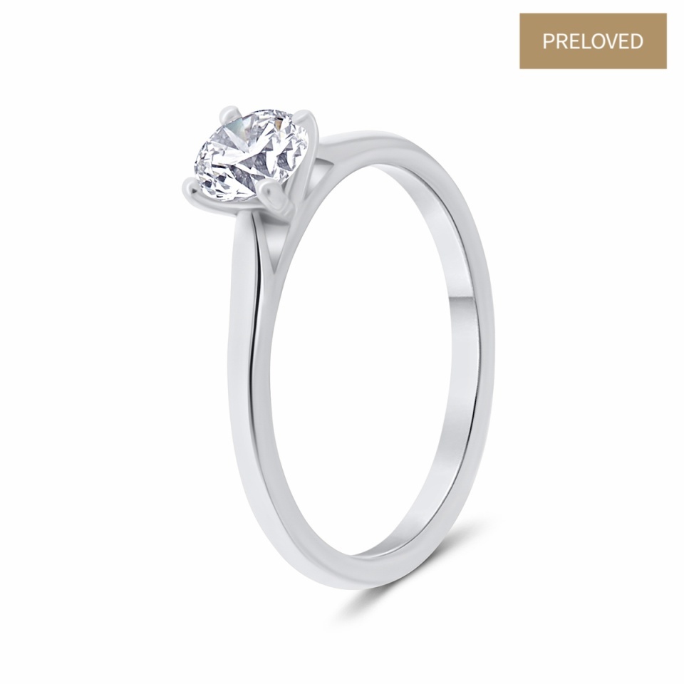 Inel din platină 950 ‰ cu diamant natural de 0.37 ct