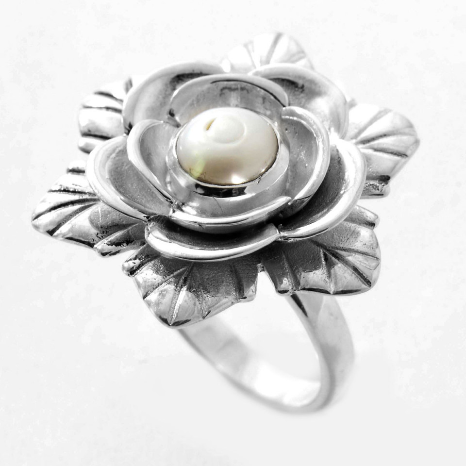 Inel din argint cu perla de cultura